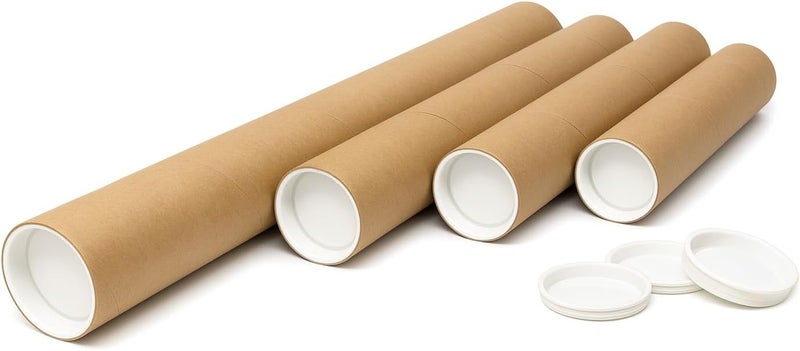 Core Pack أنابيب البريد مع أغطية نهائية. عبوة من 1. واجب قياسي أو واجب ثقيل. للتخزين أو الشحن للوثائق أو الأعمال الفنية أو العناصر الهشة. صنع في الولايات المتحدة الأمريكية. 100% معاد تدويره. (3'' × 24'' SD) - Image 4